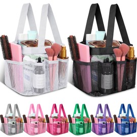 Chapou 8 Packs Mesh Shower Caddy Portable Large Shower Caddy Dorm with 8 Pockets and Handles Quick Dry Shower Bags Hanging Bath Bag Dorm Room College Essentials for Bathroom Gym Camp (Multicolor)