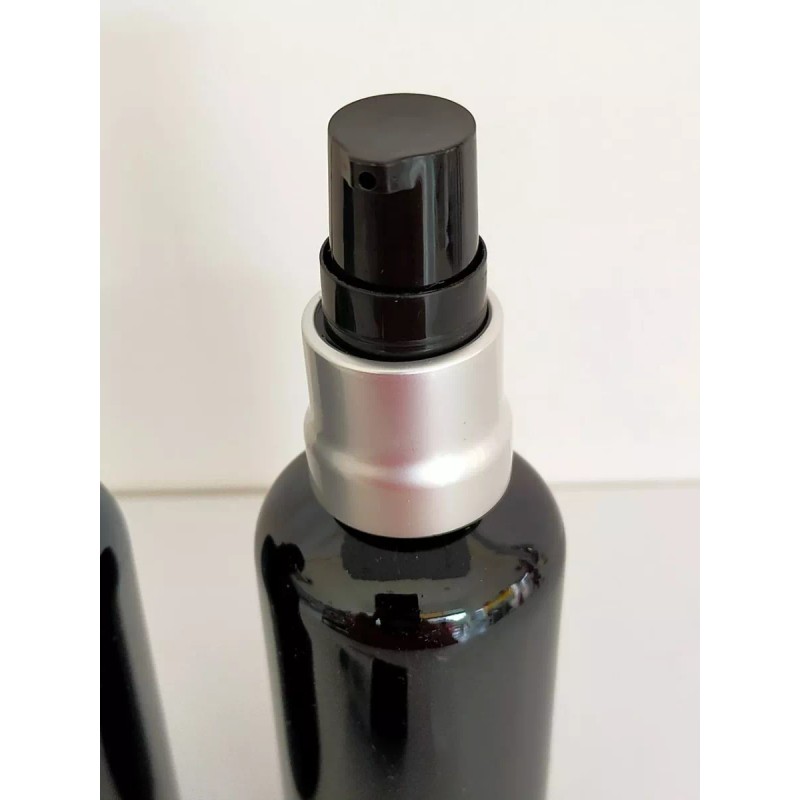 Meliars Dispensador 30 Ml Negro Cristal Bomba Aluminio (10 Piezas)