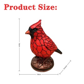 Vintage Bird Lamp - Resin Cardinal Night Light for Christmas Decor