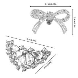 Wisebom Women's 2-Piece Set Shoe Clips, Removable Crystal Shoe Clips, Elegant, Stylish, Rhinestone Shoe Jewellery, DIY High Heel Decoration, Suitable for Weddings, Dances and Parties, Environmentally