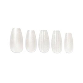 DASHING DIVA Magic Press Glass White Nail Tips, 30 Tips, Magic Press Glass White 30 Tips