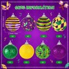 16Pcs Mardi Gras Ball Ornaments, Shatterproof Mardi Gras Decoration Tree