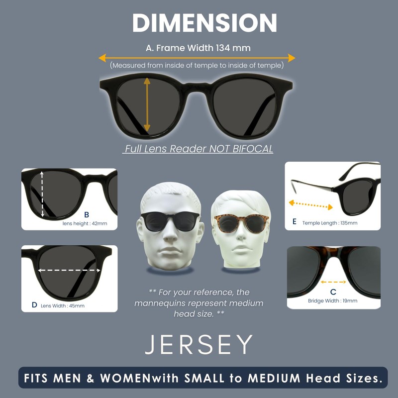 proSPORT Tinted Full Lens Reader Sunglasses Retro Style +2.75 Black