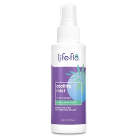 LIFE-FLO Bruma Refrescante, Bruma Corporal Refrescante Para Mujer, Alivia Instantáneamente Los Sofocos Con Jengibre, Aloe Vera Orgánico Y Lavanda, Aroma Fresco A Salvia Y Menta, Garantía De 60 Días, N