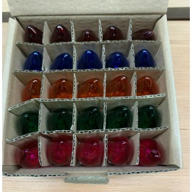Unbranded Box of 50 C7 STEADY Multicolor Triple Dipped Transparent Christmas Light Bulbs
