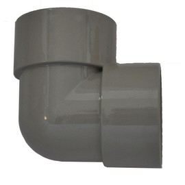 Pack of 2 - Solvent Weld 50mm Waste Pipe 90 Degree Knuckle Bend - Grey