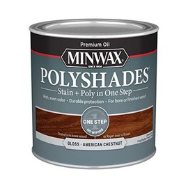 Minwax PolyShades Wood Stain + Polyurethane Finish – ½ Pint, American Chestnut, Gloss