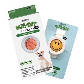 KN FLAX Bug-Off Clip for Dogs [2 Pack] Repels Flea, Tick & Ants for 60 Days, Natural Flea and Tick Repellent Collar [Made in Korea] Aegis by KN FLAX (Basketball & Smile)