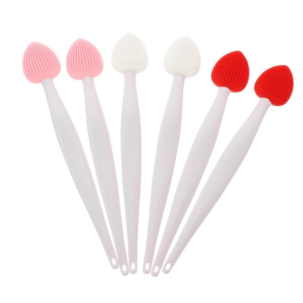 Healvian 6Pcs Lip Scrub Brush Manual Lip Exfoliator Tools for