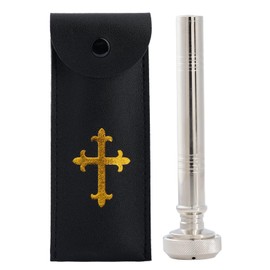 Christian Pocket Holy Water Sprinkler with Cross Leather Case,5 Inches Stainless Steel Catholic Holy Water Container