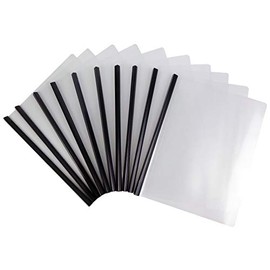 Cypress Lane Slide-Grip Report/Presentation/Thesis/Document/Paper/Resume Covers, Real Estate Brochure, File Organizer with Sliding Bar. Letter Size. Clear Front & Back (10 pcs Black)