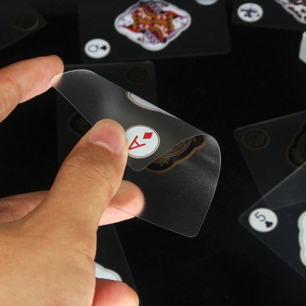Unbranded Waterproof Transparent Four-Corner Design Playing Cards - Creative Poker