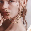 Atentuyi Boho Nose Ring Chain to Ear Gold Double Dangle