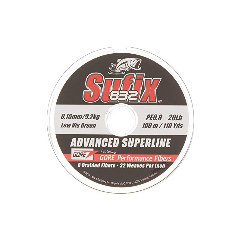 Sufix - 832 Advanced Superline 250, Green, Size 0.38 mm