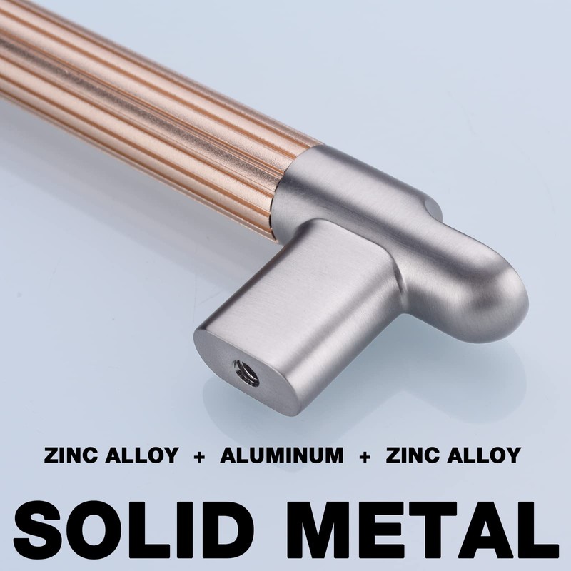 TRUSTMI Cabinet Pulls 10 Packs 4-Inch Hole Center Solid Metal