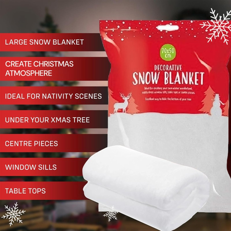 CHRISTMAS HOVUK Snow Blanket,White Fluffy Snow Blanket Fake Snow Roll