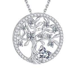 Iefil Mothers Day Gifts - Mom Necklace, Birthstone Necklace for Women, April Birthstone White Topaz Jewelry, Anniversary Women Gifts