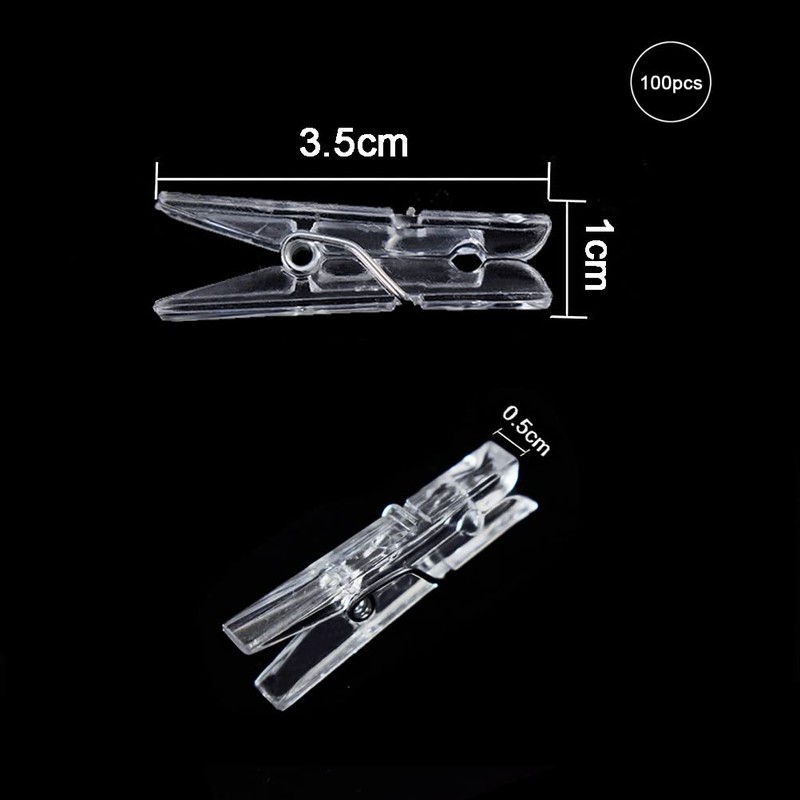 100 Pcs Mini Clear Photo Clips, Mini Clothespins Clip, Clothes