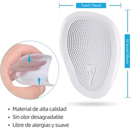 Almohadillas Pies De Silicona para Antepiéde Zapato Mujer y Hombre, Plantillas de Gel para el Antepié para Alivian el Dolor Durante, Almohadillas Metatarso para Amortiguación Antideslizante, 5 Pares