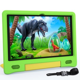YACXBTK Tablet for Kids 10.1 inch Android 14, 8GB+64GB(TF 1TB) 6000mAh Kids Tablet WiFi6 Parental Control,Face Unlock, 1280 * 800 HD Screen - Green