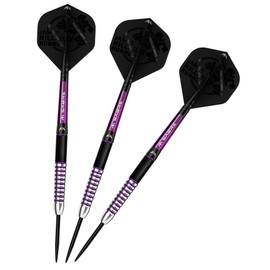 Mission Darts James Hurrell | 90% Tungsten Steel Tip Darts | Black PVD & Purple Electro plate coating