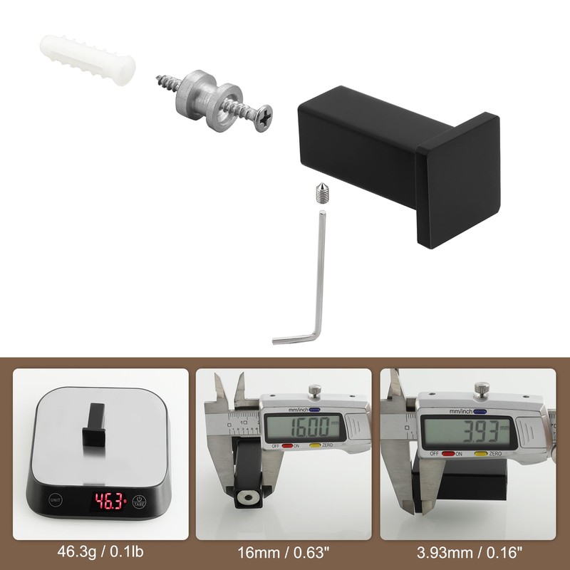 SAYAYO Modern Black Coat Hooks for Wall, Robe Hooks Towel