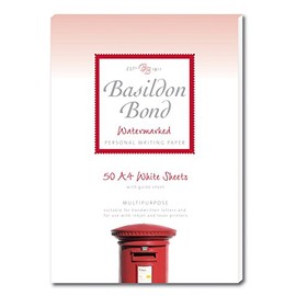 Basildon Bond A4 210 x 297 mm Writing Pad with 50 Sheets - White, 100101087