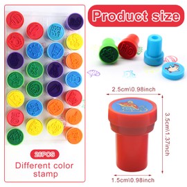 DOWNDRIFT Pack of 26 Small Stamps, Children's Christmas Stamps, Christmas Stamps, Self-Inking Stamps for Children from 2 Years, Party Bags, Children's Birthday Parties