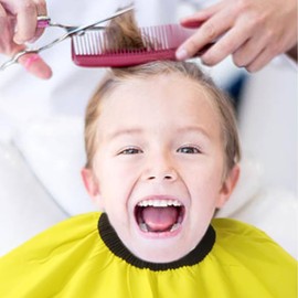 Japard Barber Apron for Children Clear Window, Waterproof, Boys Girls, Yellow, Kids Cape Haircutting Cover for Haircuts (2 Pack)