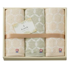 Imabari Towel Towel Set, Gift, Set of 3, Face Towels, 12.6 x 29.5 inches (32 x 75 cm), le cercle LC4135, Made in Japan