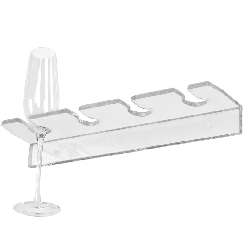 MyGift Clear Acrylic Wine Glass Holder Wall Mounted Stemware Hanging