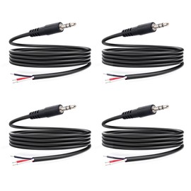 Nadadora 3.5mm Audio Pigtail TRS Male to Bare Wire Stereo AUX Cable 4 Pack