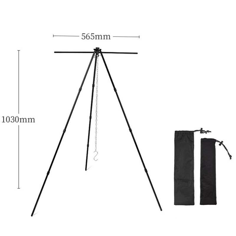 Outdoor Portable Aluminum Alloy Hung Tripod Camping Picnic Pot Hung