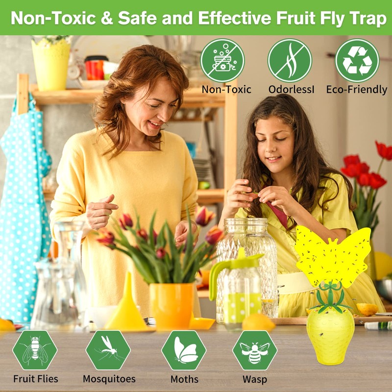 Fruit Fly Trap for Indoors,2025 Upgrade Fruit Flies Gnat Killer