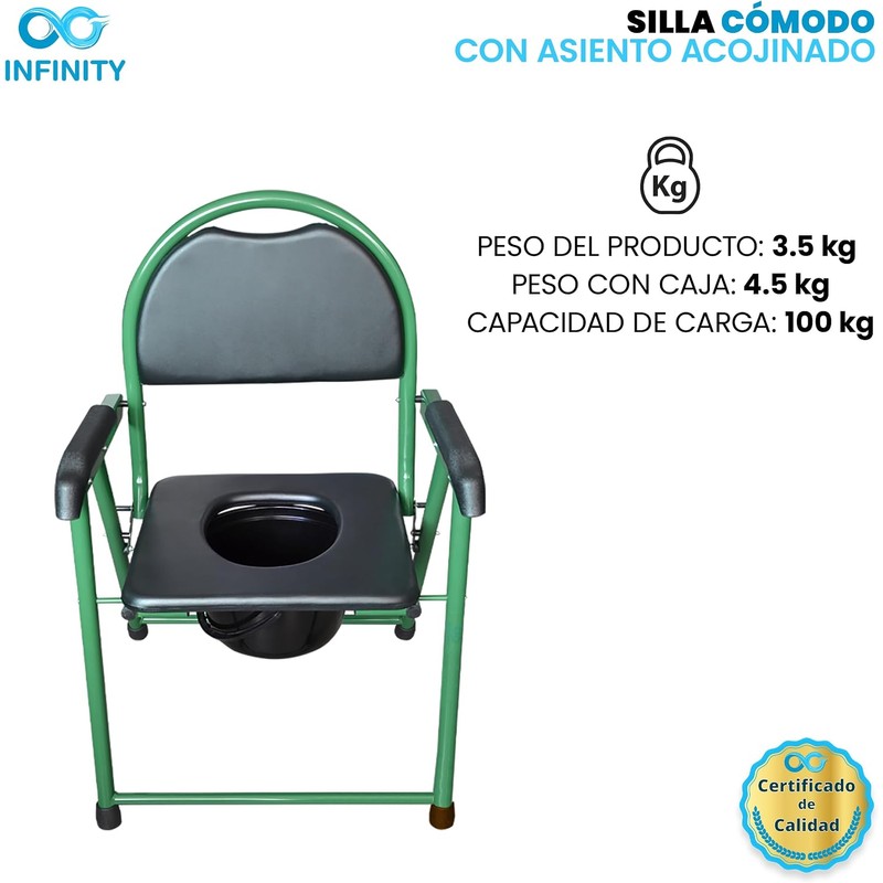 Medstar Infinity - Silla Cómodo con Asiento Acojinado para Baño.