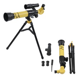 Children Astronomy Telescope with Adjustable Tripod Lightweight Portable Telescope for Kids Beginners Yellow