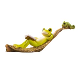 Frog Figurine,Funny Cute Resin Garden Statue | Lawn Ornaments for Lawn Offices Yard Tabletop Outdoor Patio Home Desk