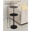 GUOHNHE Height Adjustable Drink Table, Vintage Round Indoor Metal Plant