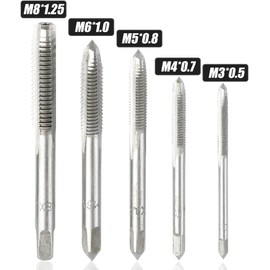 Yakamoz Ratchet T-Handle Tap Holder Wrench with 5Pcs Metric M3 M4 M5 M6 M8 Machine Screw Taps Set T Type Thread Tapping Tool