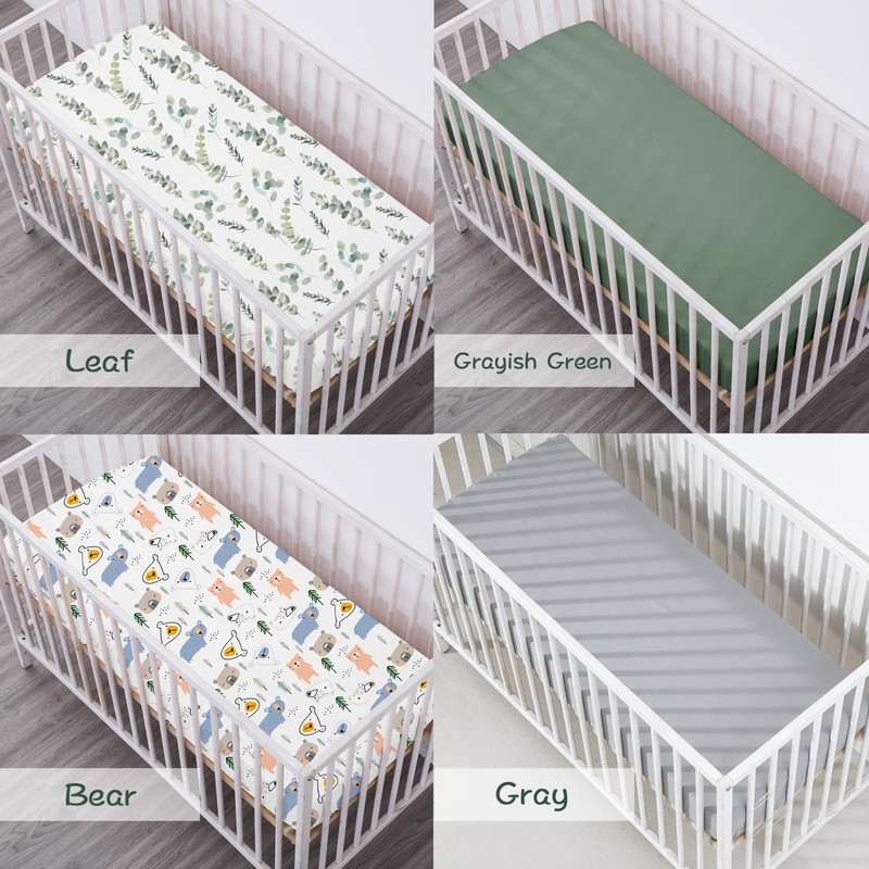 bimocosy Fitted Crib Sheets for Boys Girls 4 Pack, Size