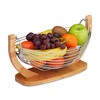 Relaxdays Fruit Hammock, Bamboo and Stainless Steel, Grid Design, Decorative