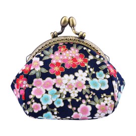 Oyachic Canvas Coin Purse,Floral Change Pouch,Vintage Clutch Wallet with Clasp for Girls and Women