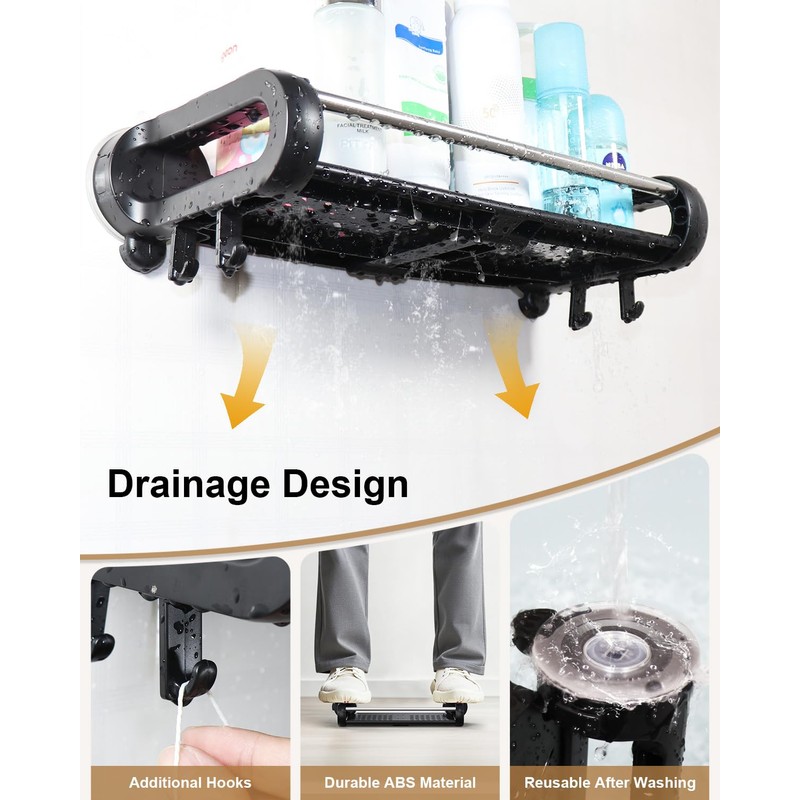 JOTPE Suction Cup Shower Shelf, 5 Pack Powerful Suction Cup