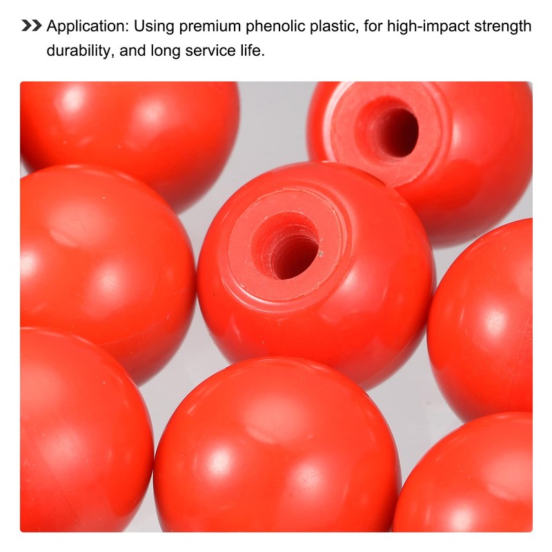 sourcing map 12Pcs Threaded Ball Knobs, M6 Female Thread Thermoset