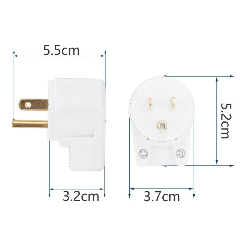 (3PACK) ETL Listed 90 Degree USA Canada Male Plug Nema