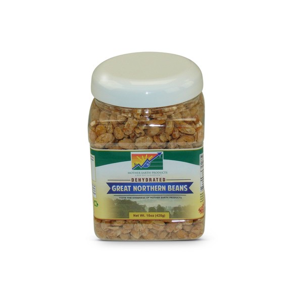 Mother Earth Products Dehydated Fast Cooking Great Northern Beans, quart Jar