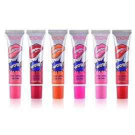 6 colores tatuajes de color mágico tinte de tinte de labios de larga duración conjuntos de brillo de labios para mujeres Peel Off Color Mate Sexy Colo