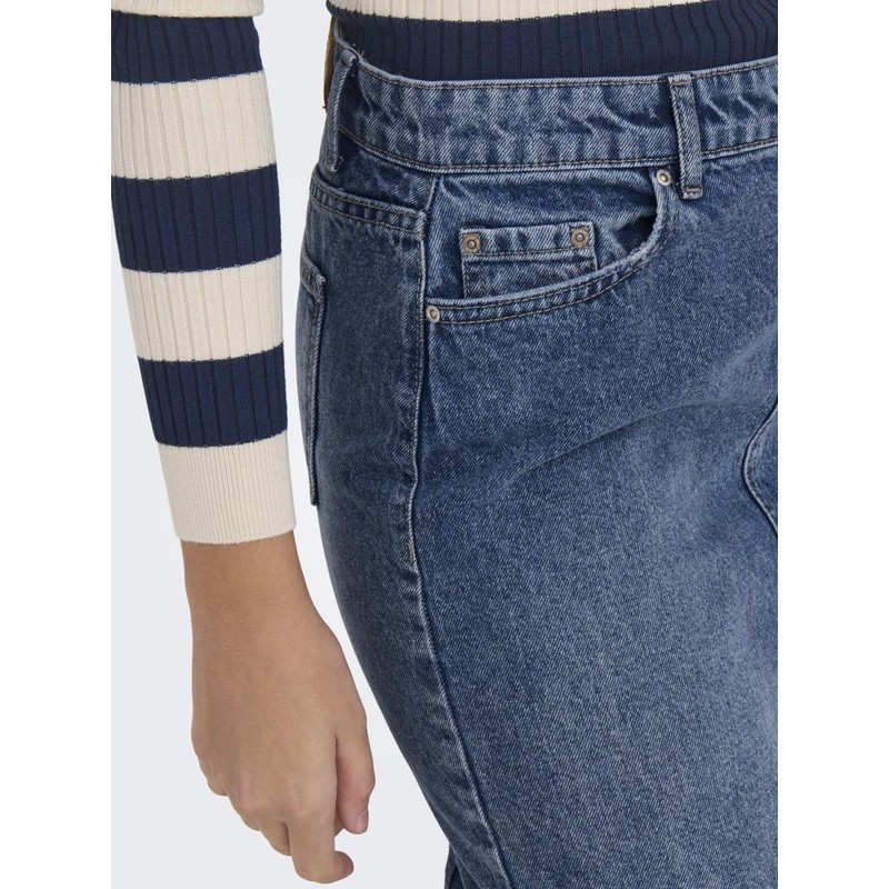 ONLY ONLEmma Life Women's Midi Jeans Skirt with Slit and