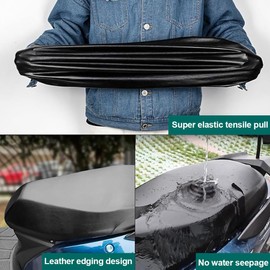 IOURVYA Seat Cover, Motorcycle Seat Cover Oxford Cloth + PU Cloth, Motorcycle, Scooter, Moped Seat Cover, Motorcycle Cover, Lightweight Seat Cover, Outdoor, Waterproof, Rain, Dust, UV Protection (L