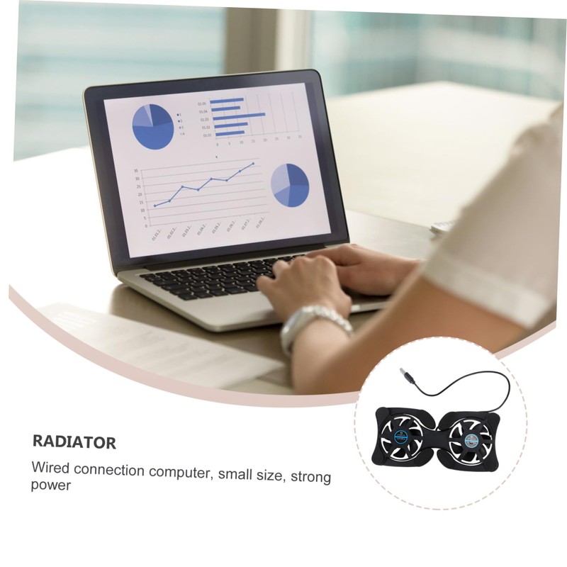 IWOWHERO Portable Foldable Laptop Cooler Dual Fans Universal Cooling Pad